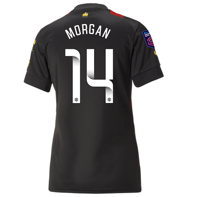 Camiseta Mujer 2ª Equipación Manchester City 2022/23 con estampado de MORGAN 14