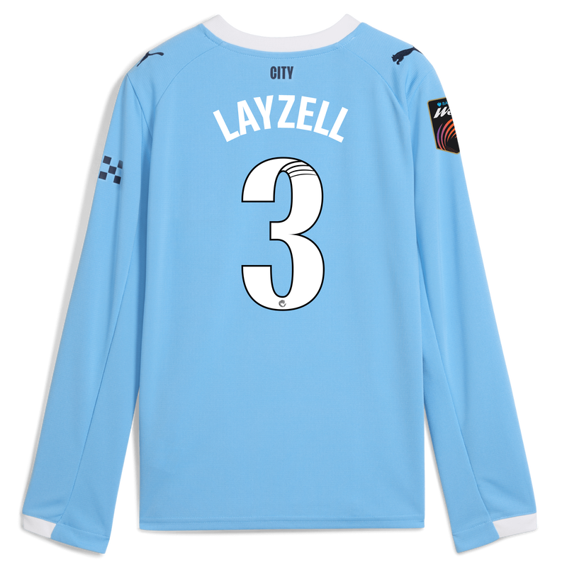 Maglia Home Man City 2025/26 a maniche lunghe per bambini con stampa LAYZELL 3  blu - Scopri tutti i magliette Manchester City online