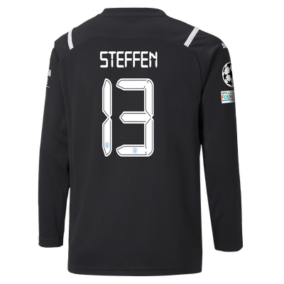 Kids Manchester City Goalkeeper Shirt 21/22 with Zack Steffen printing