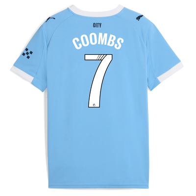 Kids' Manchester City Home Jersey 2025/26 With COOMBS 7 Printing