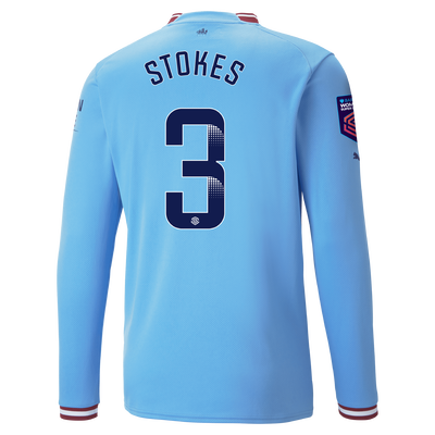 Manchester City Home Jersey 22/23 Long Sleeve with STOKES 3 printing