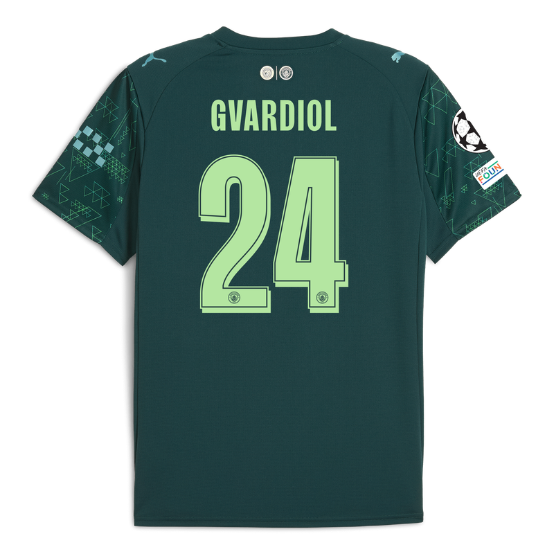 Man City EA SPORTS FC Jersey 2025/26 With GVARDIOL 24 Printing green - Check out all Manchester City t-shirts online - Official Manchester City FC store