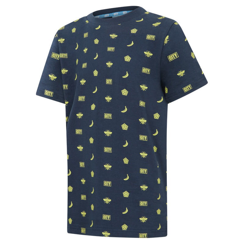 MCFC FW GLYPH KIDS TEE - navy