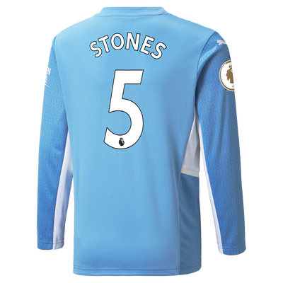 Manchester City Home Shirt Long Sleeve 21/22 with John Stones printing