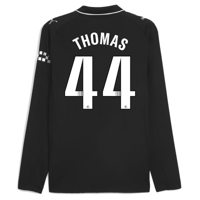 Manchester City Away Authentic Jersey 2025/26 Long Sleeve With THOMAS 44 Printing