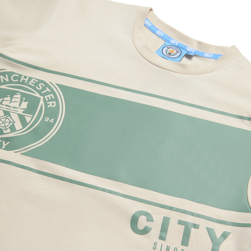 MCFC WOMENS CREST BLOCK TSHIRT - beige