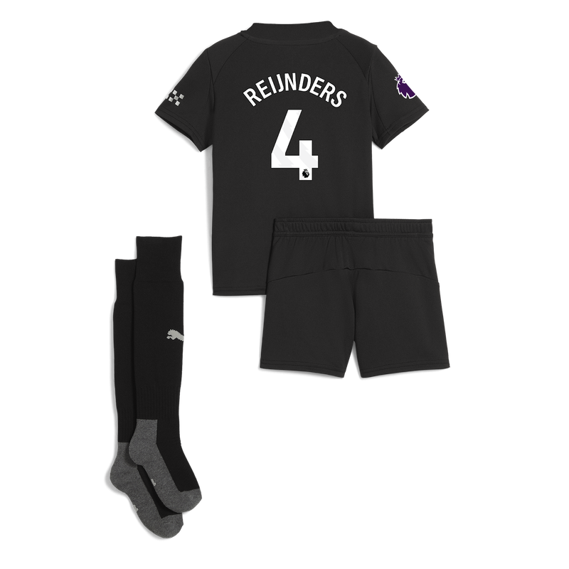 Man City Away Mini Kit 2025/26 With REIJNDERS 4 Printing black - Check out all Manchester City t-shirts online - Official Manchester City FC store