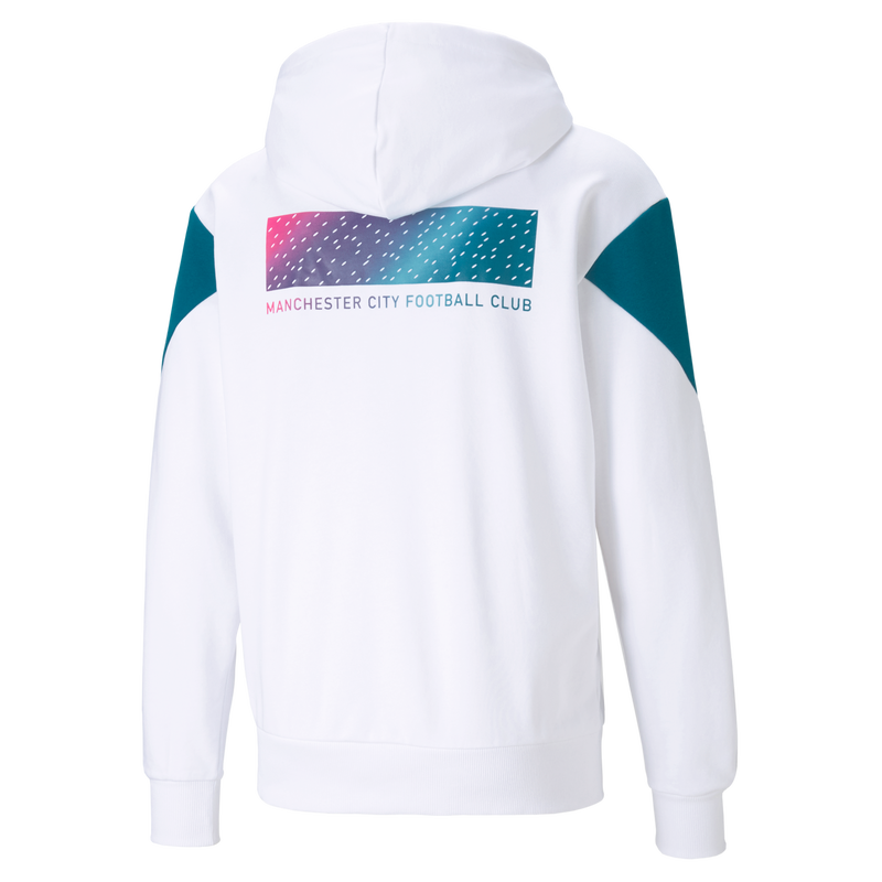 MCFC LW MENS FTBL CULTURE FZ HOODED SWEAT - white