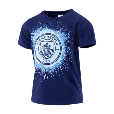 Camiseta con escudo con salpicaduras Manchester City