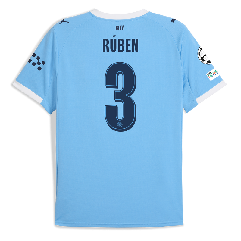 Man City Home Jersey 2025/26 With RÚBEN 3 Printing  blue - Check out all Manchester City t-shirts online - Official Manchester City FC store