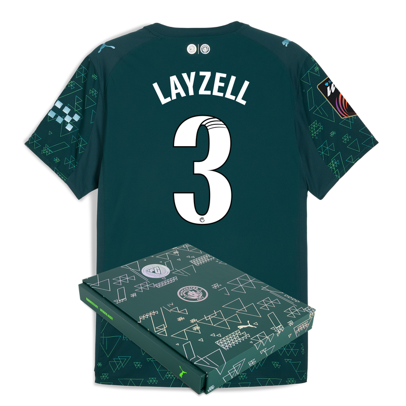 Man City EA SPORTS FC Authentic Jersey 2025/26 With LAYZELL 3 Printing in Gift Box green - Check out all Manchester City t-shirts online