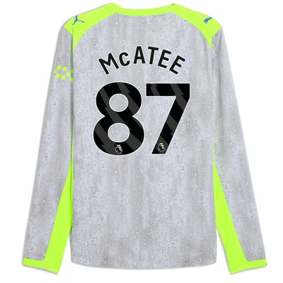 Manchester City Third Authentic Jersey 2025/26 Long Sleeve With McATEE 87 Printing