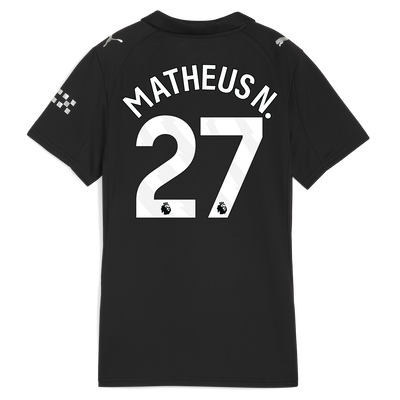 Women's Manchester City Away Jersey 2025/26 With MATHEUS N. 27 Printing