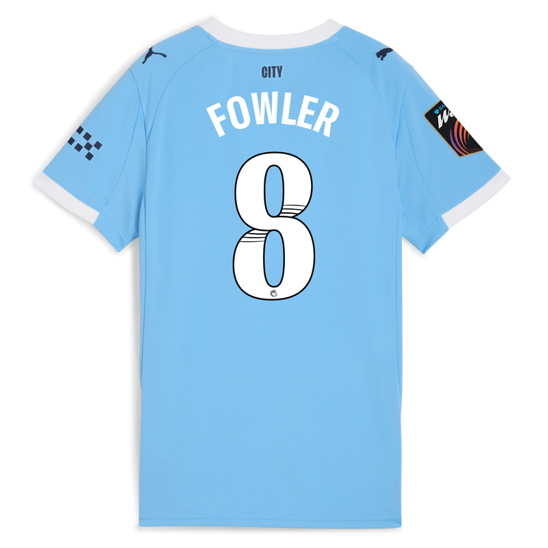 Women's Man City Home Jersey 2025/26 With FOWLER 8 Printing  blue - Size S from polyester for females  - Official Manchester City FC store