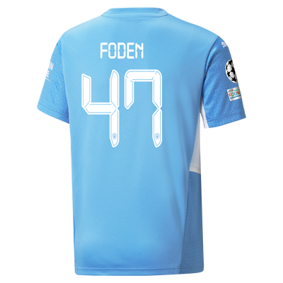 Kids Manchester City Home Shirt 21/22 with Phil Foden printing
