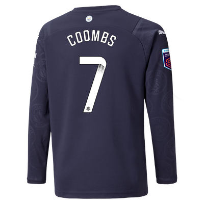 Kids Manchester City 3rd Shirt Long Sleeve 21/22 with Laura Coombs printing