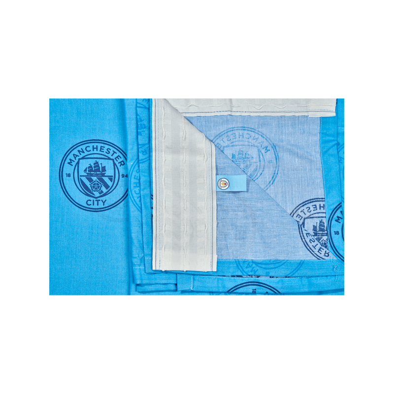 MCFC FW REPEAT CREST 54" CURTAINS - light blue