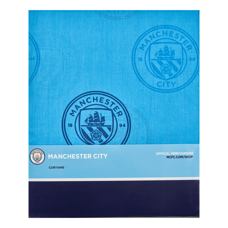 MCFC FW REPEAT CREST 54" CURTAINS - light blue