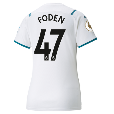 Womens Manchester City Away Shirt 21/22 with Phil Foden printing