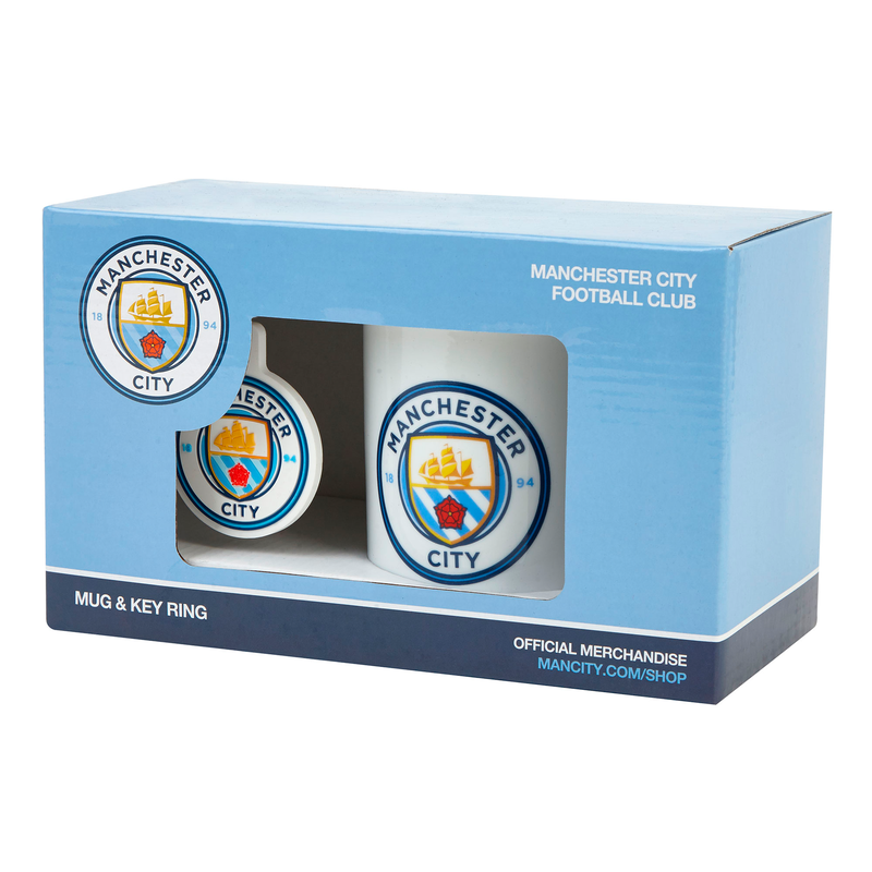 MCFC FW MUG & KEYRING SET F - white