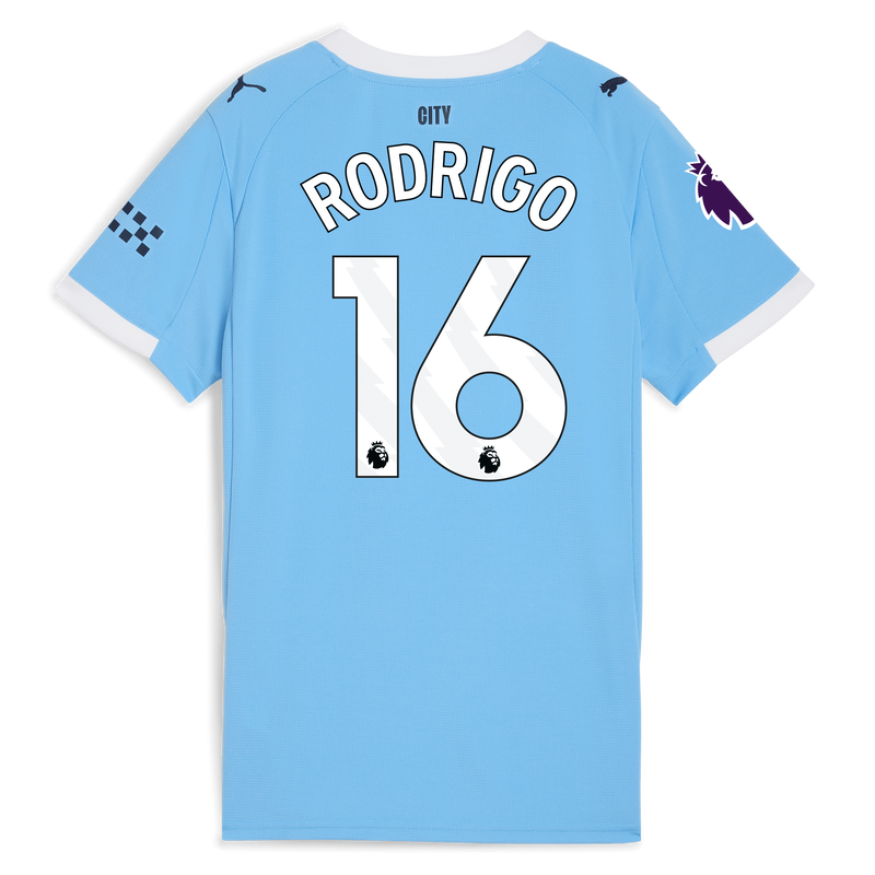 Women's Man City Home Jersey 2025/26 With RODRIGO 16 Printing  blue - Check out all Manchester City t-shirts online - Official Manchester City FC store