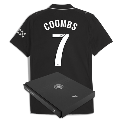Manchester City Away Authentic Jersey 2025/26 With COOMBS 7 Printing in Gift Box