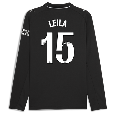 Manchester City Away Jersey 2025/26 Long Sleeve With LEILA 15 Printing