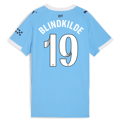 Women's Manchester City Home Jersey 2025/26 With BLINDKILDE 19 Printing
