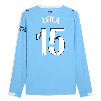 Manchester City Authentic Heimtrikot 2025/26 Langarm mit LEILA 15 Aufdruck