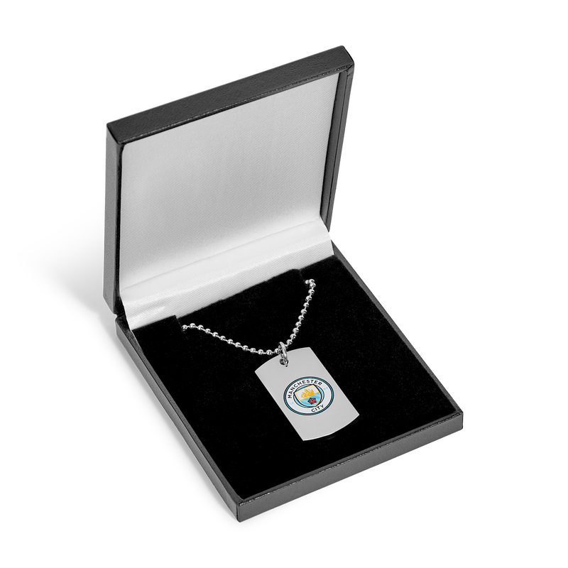 MCFC COL CREST DOGTAG & CHAIN - silver