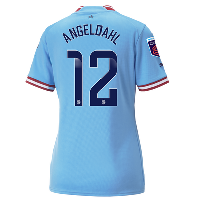 Camiseta Mujer 1ª Equipación Manchester City 2022/23 con estampado de ANGELDAHL 12