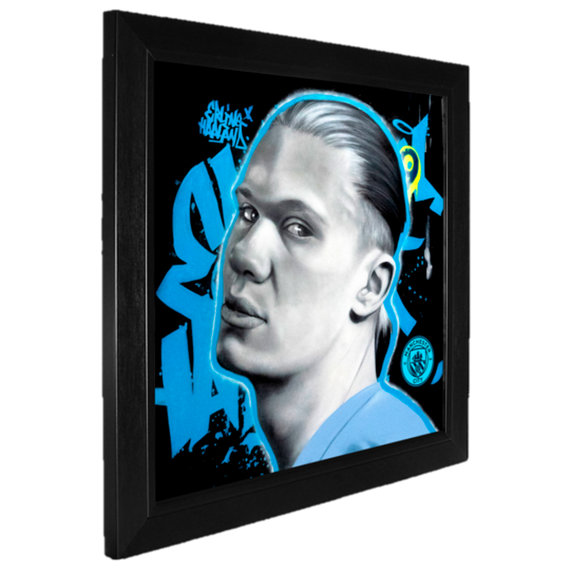 MCFC FW HAALAND MURAL PRINT - Blue