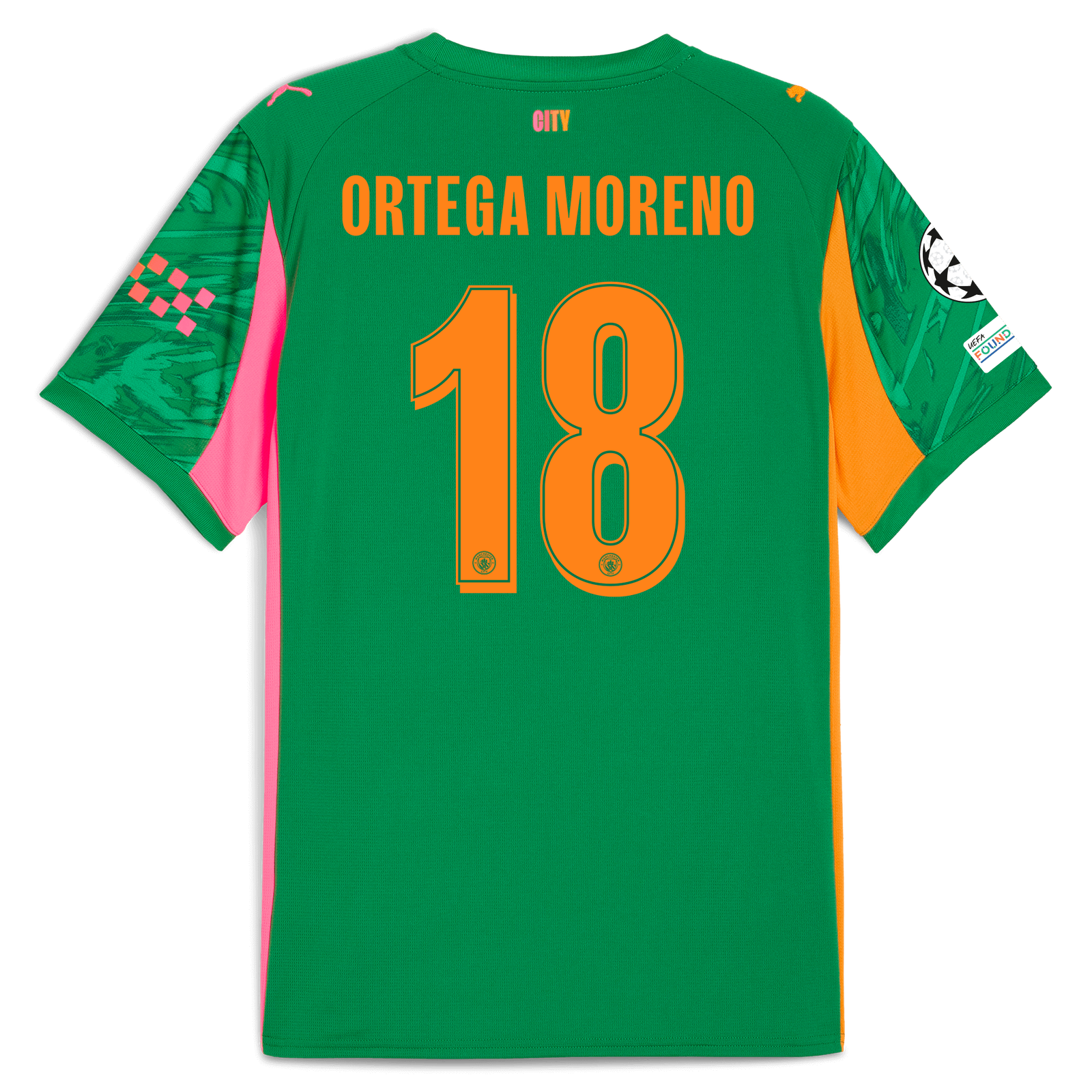 マンチェスター・シティ ORTEGA MORENO 18番 シャツ マンチェスター・シティ ゴールキーパー ジャージ 2025/26
