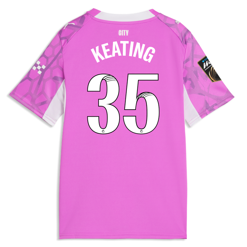 Kids' Man City Goalkeeper Jersey 2026/27 With KEATING 35 Printing electric orchid-puma white - Check out all Manchester City t-shirts online