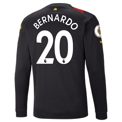 Manchester City Away Jersey 2022/23 long sleeve with BERNARDO 20 printing