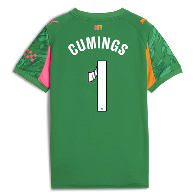 Kids' Manchester City Goalkeeper Jersey 2025/26 With CUMINGS 1 Printing