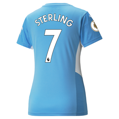 Womens Manchester City Home Shirt 21/22 with Raheem Sterling printing