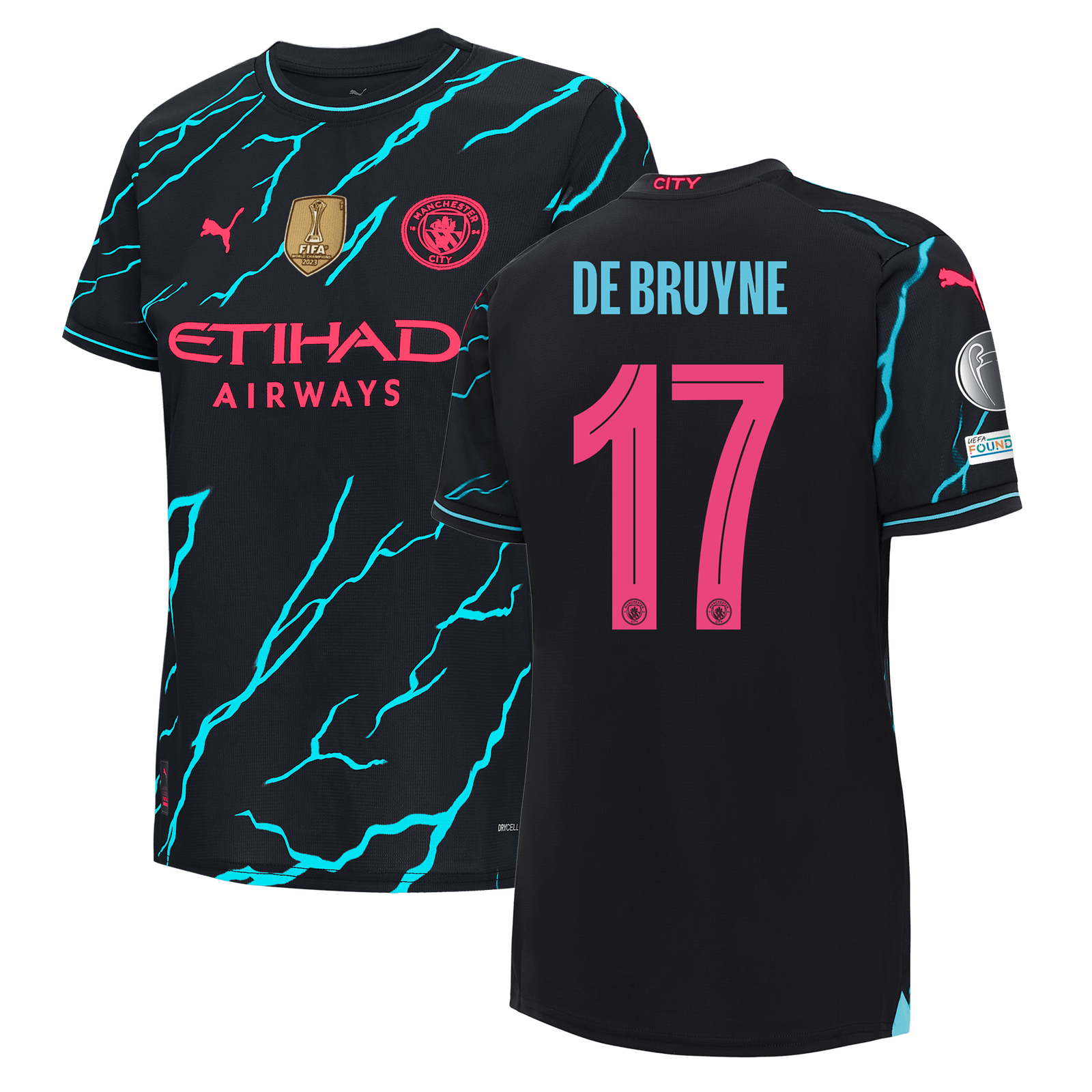 Women's Manchester City Third Jersey 2023/24 with DE BRUYNE 17 printing