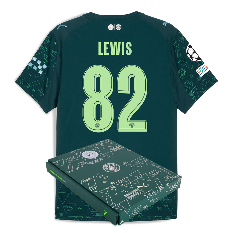 Man City EA SPORTS FC Authentic Jersey 2025/26 With LEWIS 82 Printing in Gift Box green - Check out all Manchester City t-shirts online