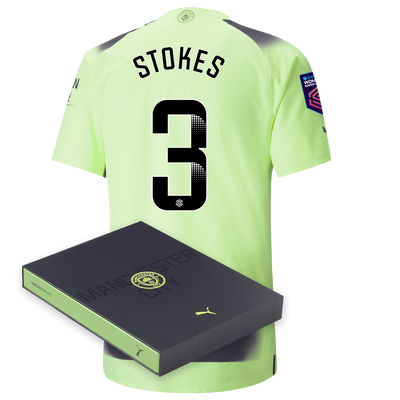 Manchester City Authentic Third Jersey 2022/23 with STOKES 3 printing in Gift Box