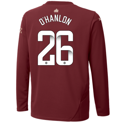Kids' Manchester City Third Jersey 2024/25 Long Sleeve  With O'HANLON 26 Printing