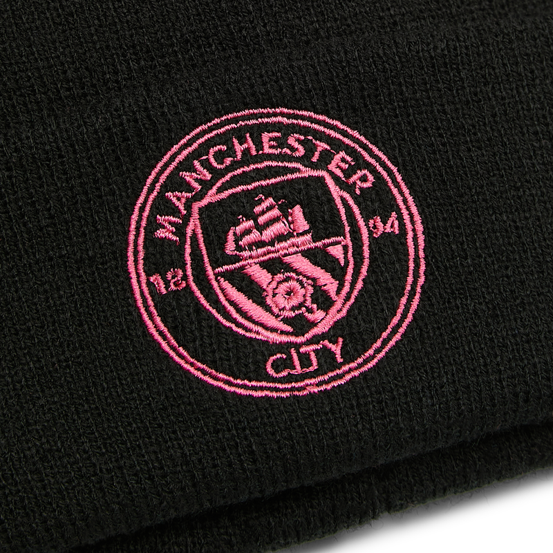 MCFC FW MENS TWO COLOUR BOBBLE HAT - dark navy
