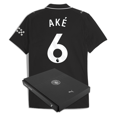 Manchester City Away Authentic Jersey 2025/26 With AKÉ 6 Printing in Gift Box