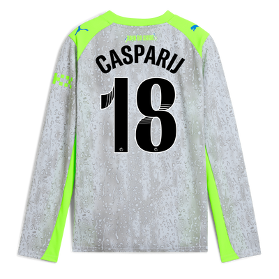 Maglia Third  Manchester City per bambini 2025/26 a maniche lunghe con stampa di CASPARIJ 18 Printing