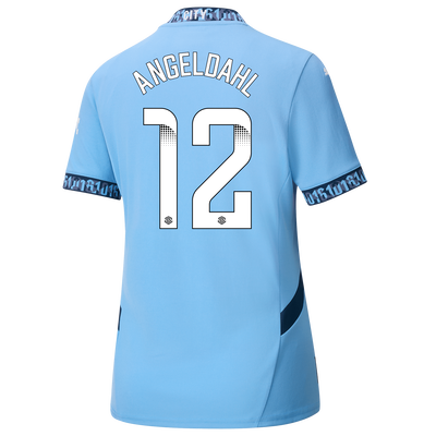 Women's Manchester City Home Jersey 2024/25 With ANGELDAHL 12 Printing