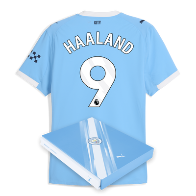 Manchester City Authentic Heimtrikot 2025/26 mit HAALAND 9 Aufdruck in Geschenkbox