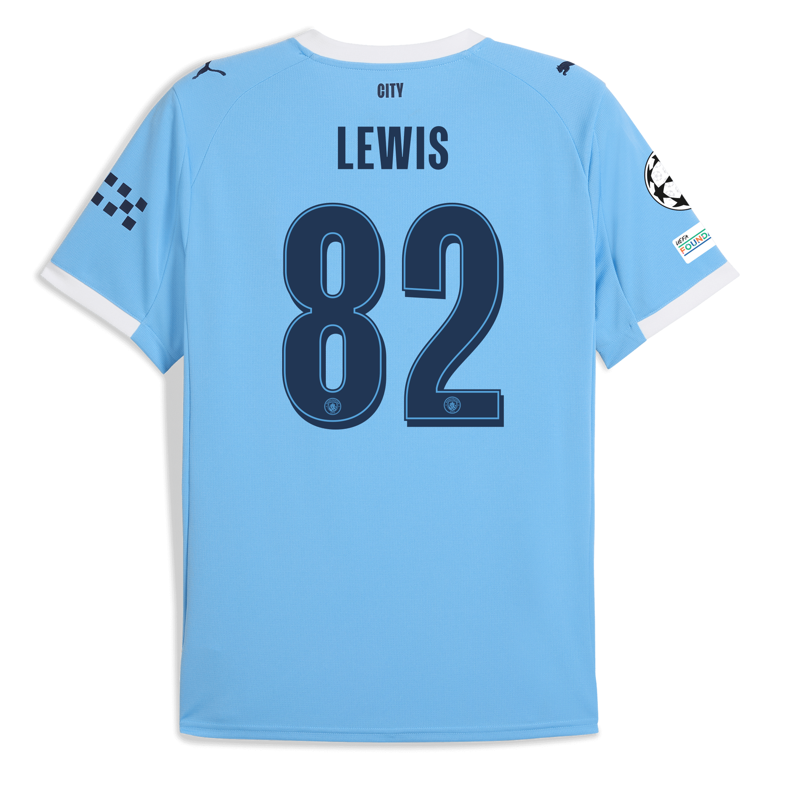 正規品マンチェスター・シティ PUMA シャツ LEWIS 82番 マンチェスター・シティ 2025/26 ズ ホームユニフォーム（ LEWIS 82