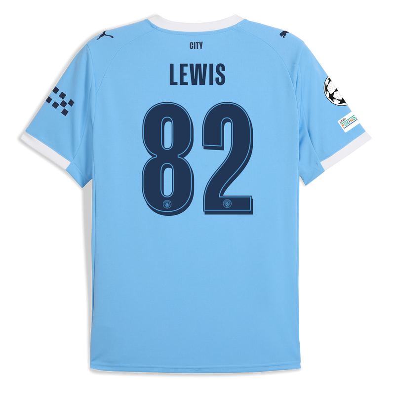 Man City Home Jersey 2025/26 With LEWIS 82 Printing  blue - Size 3XL from polyester for males  - Official Manchester City FC store