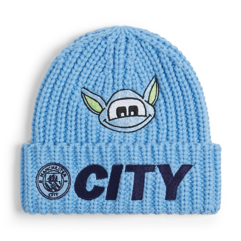 MCFC KIDS CHUNKY KNIT BEANIE - blue