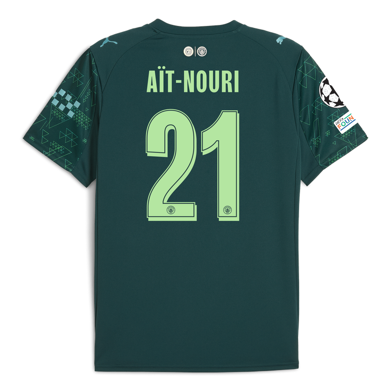 Man City EA SPORTS FC Jersey 2025/26 With AÏT-NOURI 21 Printing green - Check out all Manchester City t-shirts online - Official Manchester City FC store